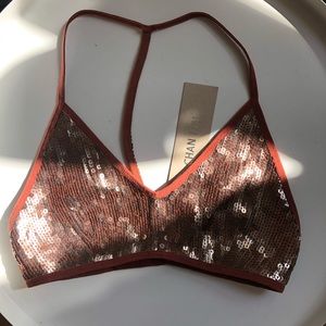 Anthropologie Chan Luu Sequin T-Back Bra Bralette